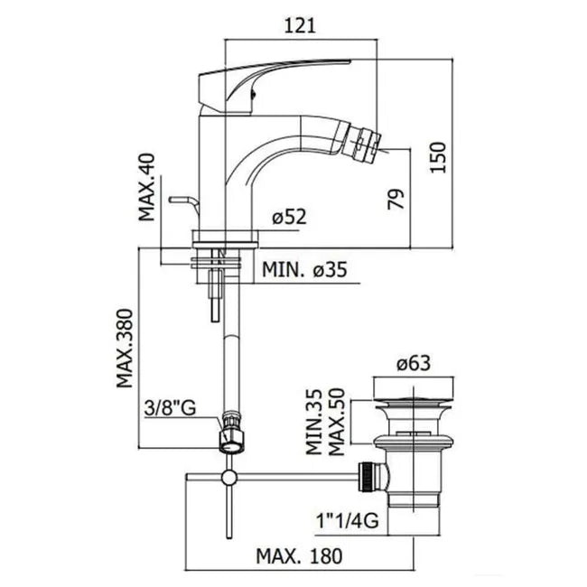 Miscelatore Bidet Paffoni LIME LM135CR