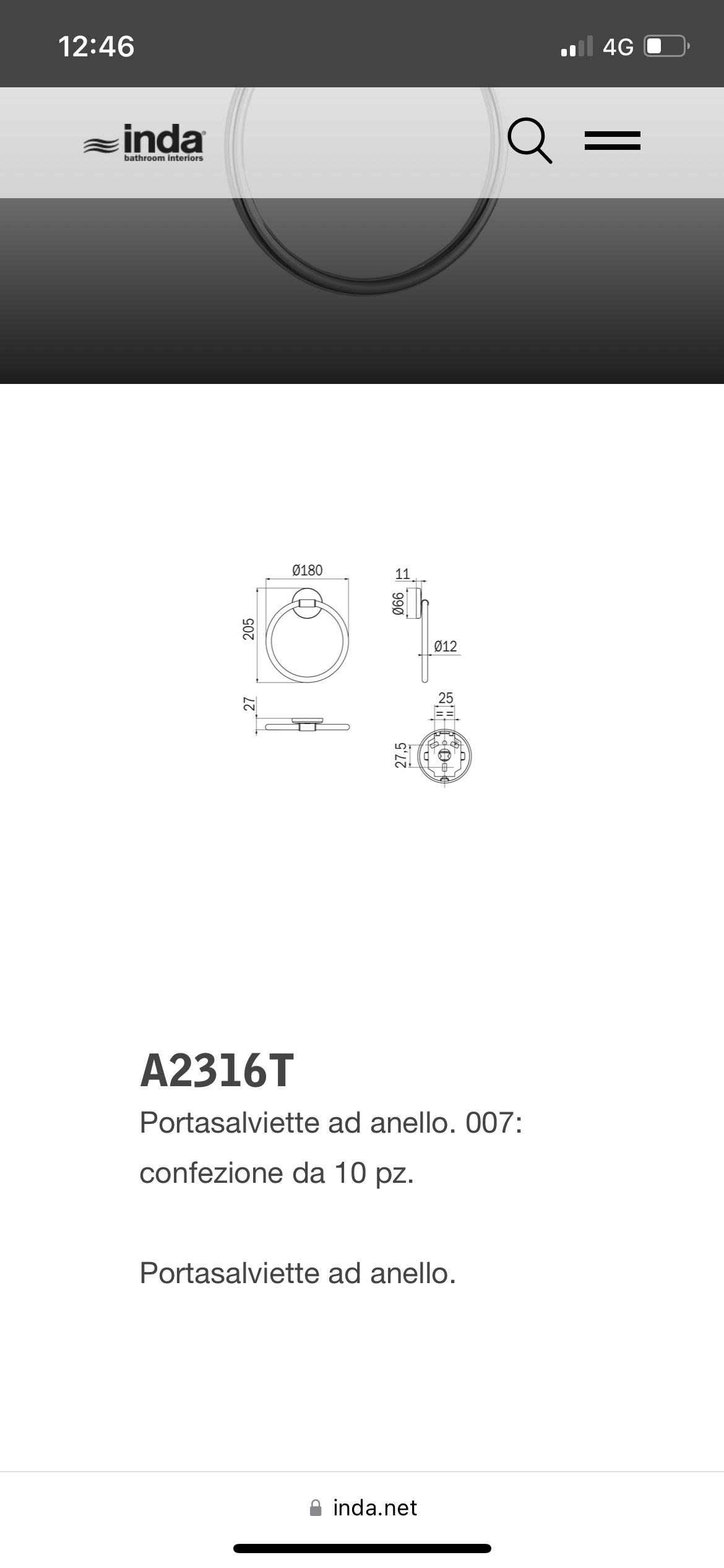 Porta salviette Inda Colorella 2300 cromo